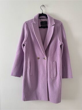J. Crew Daphne Topcoat Italian Boiled Wool Lilac Coat Collar Button-Front Purple